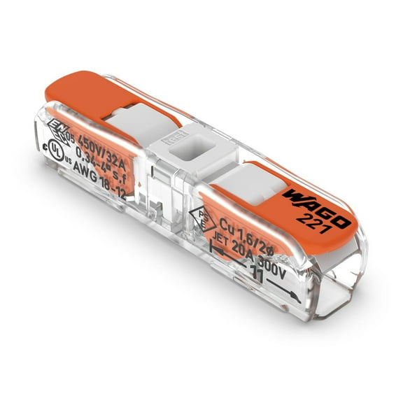 WAGO 221-2401 Transparent Inline Splicing Wire Connector 60 Pack