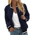 thumbnail image 1 of WAGUTH Bomber Jackets for Women Zip Up Soft Lightweight Long Sleeve Casual Jacket for Spring Fall Daily Wear, 1 of 2