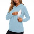 thumbnail image 1 of WAGUTH Maternity Nursing Hoodie for Women Long Sleeve Pullover Sweatshirt with Discreet Breastfeeding Zippers and Pocket for Fall Winter, 1 of 6