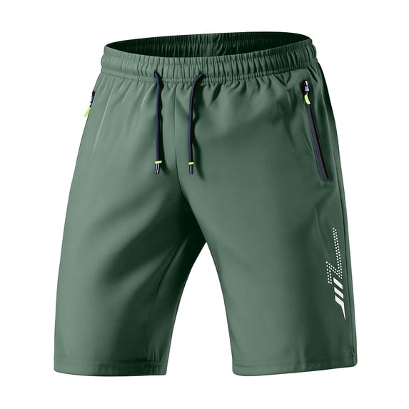 WAGUTH Men's Big & Tall Quick Dry Athletic Shorts Elastic Waist Drawstring Workout Shorts with Zipper Pockets for Running Gym XS-4XL