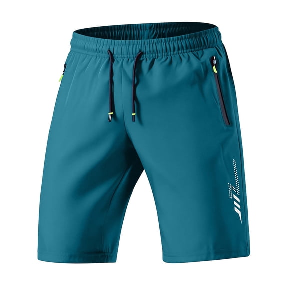 WAGUTH Men's Big & Tall Quick Dry Athletic Shorts Elastic Waist Drawstring Workout Shorts with Zipper Pockets for Running Gym XS-4XL