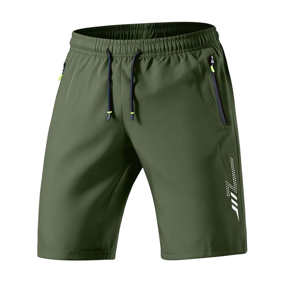 WAGUTH Men's Big & Tall Quick Dry Athletic Shorts Elastic Waist Drawstring Workout Shorts with Zipper Pockets for Running Gym XS-4XL