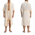 thumbnail image 1 of WAGUTH Mens Bathrobe Set Satin Printed Kimono Robe & Shorts with Belt Lightweight Soft Loungewear, 1 of 6