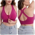 thumbnail image 1 of WAGUTH Plus Size Front Zip Sports Bra for Women Racerback Medium Support Seamless Workout Yoga Bralette,Hot Pink,4XL, 1 of 7