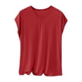 thumbnail image 1 of WAGUTH Plus Size Solid Modal Pajama Tops for Women V Neck Cap Sleeve Loose Fit Soft Breathable Summer Loungewear Sleepwear, 1 of 3