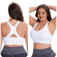 thumbnail image 1 of WAGUTH Plus Size Sports Bra for Women Adjustable Straps Racerback Medium Support Workout Yoga Bralette,White,XXL, 1 of 5