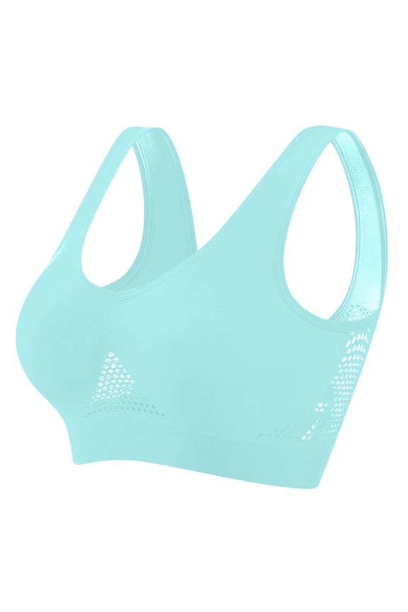 Plus Size Wirefree Bras for Women Cooling Lift-Up Air Tech Mesh High Support Workout Bra