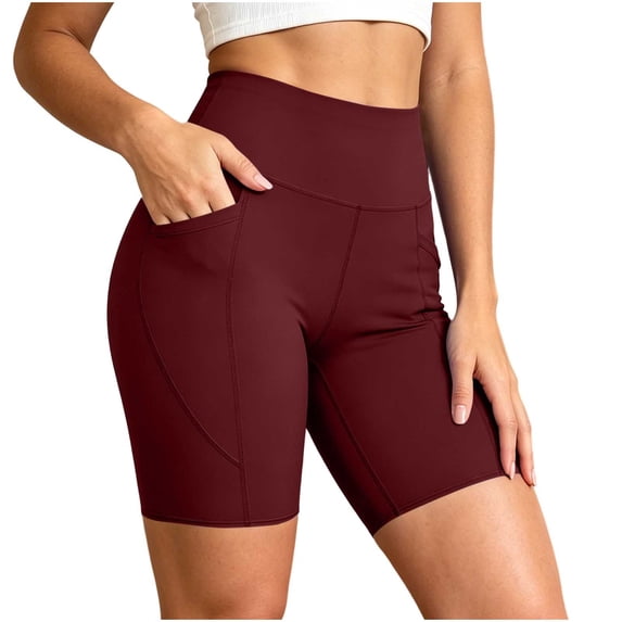WAGUTH Summer Casual Workout Shorts with Pockets,Wine,XXL