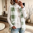 thumbnail image 1 of WAGUTH Women's Buffalo Plaid Fleece Vest Sleeveless Zip Up Soft Lightweight Jacket with Pockets Fall Winter Casual Outwear Vest,L, 1 of 6