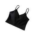 thumbnail image 1 of WAGUTH Women's Cotton Spaghetti Strap Cropped Pajamas V Neck Solid Color Layering Underwear Cami Casual Sleepwear Tank Tops,M, 1 of 4