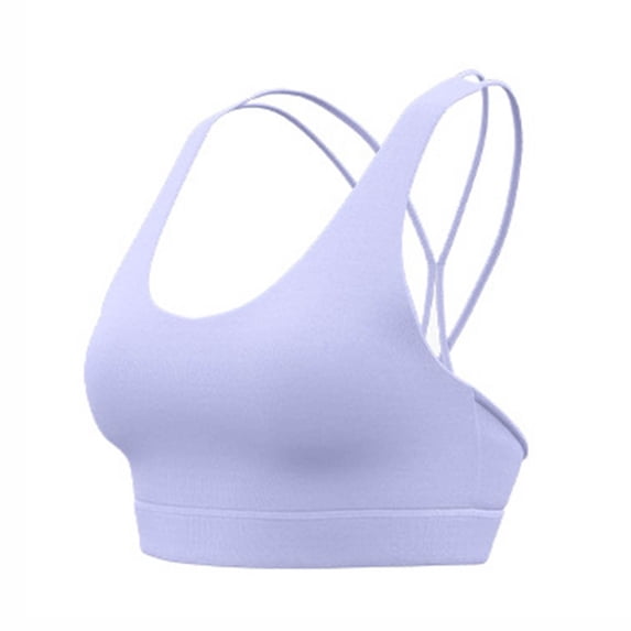 WAGUTH Women's Criss Cross Mesh Back Sports Bra Thin Straps Wirefree Medium Support Workout Bras for Yoga Gym Fitness Activewear
