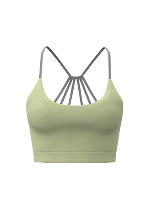 Women's Crisscross Back Sports Bras Wirefree High Support Workout Bras for Yoga Fitness Activewear Breathable Stretch Fabric