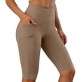 thumbnail image 1 of WAGUTH Women's High Waisted Biker Shorts Knee Length Stretchy Slim Fit Yoga Workout Shorts with Side Pockets, 1 of 5