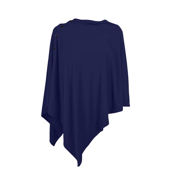 WAGUTH Women's Maternity Nursing Poncho Button Down Casual Soft Breathable Breastfeeding Cover Ups for Pregnancy & Postpartum,Navy,Free Size