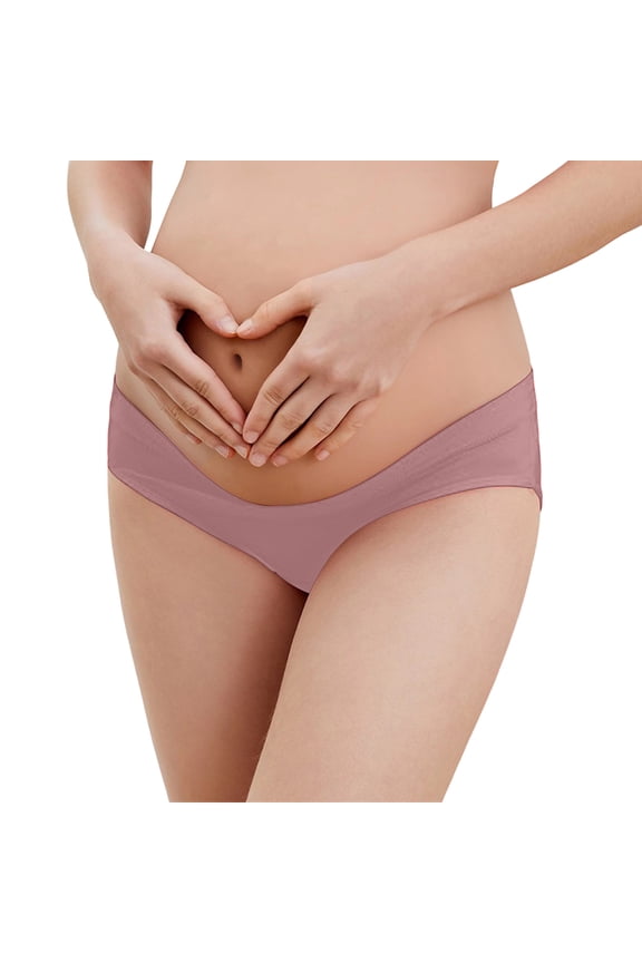 Women's Maternity Underwear Cotton Low Waist Pregnancy Panties Soft Breathable Briefs for First Second Trimester,L