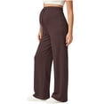 thumbnail image 1 of WAGUTH Women's Maternity Wide Leg Sweatpants Adjustable Drawstring High Waist Soft Casual Loose Pregnancy Trousers for Daily Loungewear,Coffee,L, 1 of 7