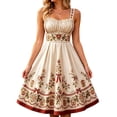 thumbnail image 1 of WAGUTH Women's Oktoberfest Print Dirndl Dresses Sleeveless Midi-Length Dress A‑Line Swing Dress for Beer Festival Party, 1 of 5