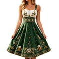 thumbnail image 1 of WAGUTH Women's Oktoberfest Print Dirndl Dresses Sleeveless Midi-Length Dress A‑Line Swing Dress for Beer Festival Party, 1 of 5