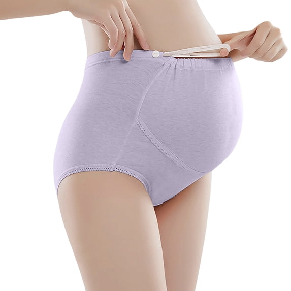 WAGUTH Women's Plus Size High Waist Maternity Underwear Cotton Breathable Pregnancy Panties with Adjustable Waistband Belly Support for Third Trimester,5XL