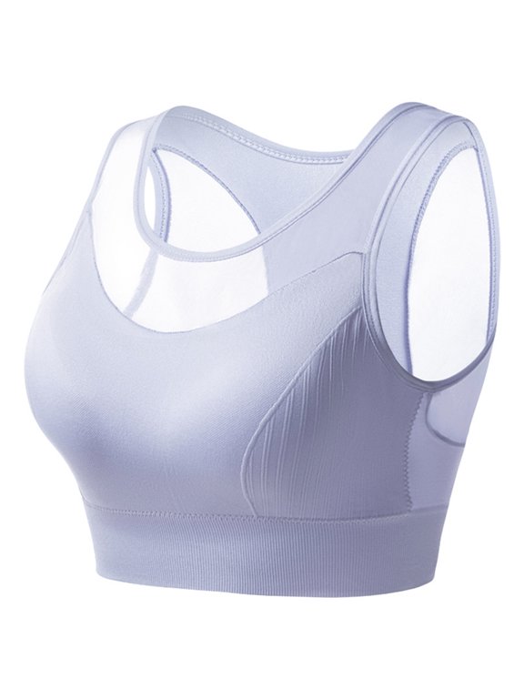Women's Quick Dry Mesh Sports Bra High Support WireFree Padded Running Gym Workout Bra