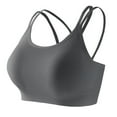 thumbnail image 1 of WAGUTH Women's Ribbed Crisscross Back Sports Bra Double Strap Padded Yoga Bra for Low Impact Workout, 1 of 4
