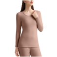 thumbnail image 1 of WAGUTH Women's Solid Round Neck Thermal Tops Thick High Stretch Long Sleeve Warm Base Layer Casual Underwear,XL, 1 of 4