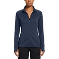 thumbnail image 1 of WAGUTH Women's Sun Protection Athletic Jacket Long Sleeve Full-Zip Workout Running Tops with Thumb Holes & Pockets,Dark Blue,XXL, 1 of 5