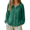 thumbnail image 1 of WAGUTH Women's UPF 50+ Sun Protection Shirts Crinkled Sheer Long Sleeve Button Down Tops Casual Beach Cover Up Blouses, 1 of 5
