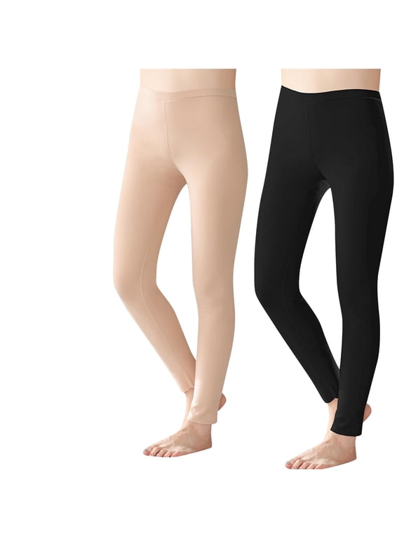 Womens 2‑Pack Seamless Thermal Long Johns High‑Waist Brushed Soft Slim Thermal Pants Winter Warm Base Layer Bottoms