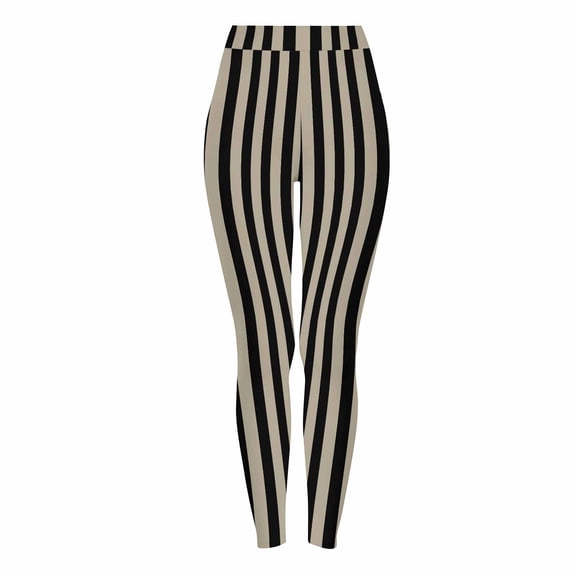 WAGUTH Womens Halloween Leggings Color Block Stripe Printed Stretchy Yoga Pants High Waisted Skinny Tights for Halloween Party