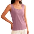 thumbnail image 1 of WAGUTH Womens Notch Square Neck Thermal Tank Tops Wide Strap Soft Sleeveless Warm Underwear Camis for Fall Winter Layering, 1 of 5