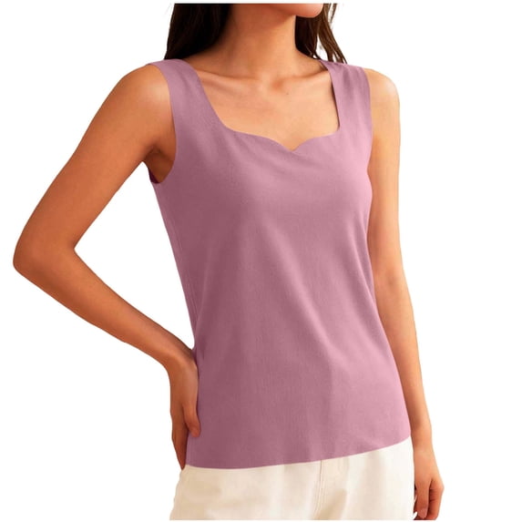 WAGUTH Womens Notch Square Neck Thermal Tank Tops Wide Strap Soft Sleeveless Warm Underwear Camis for Fall Winter Layering
