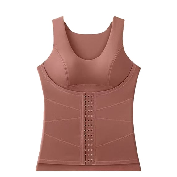 WAGUTH Womens V-Neck Shapewear Thermal Tank Tops Front Hook Compression Slimming Warm Underwear Vests for Fall Winter