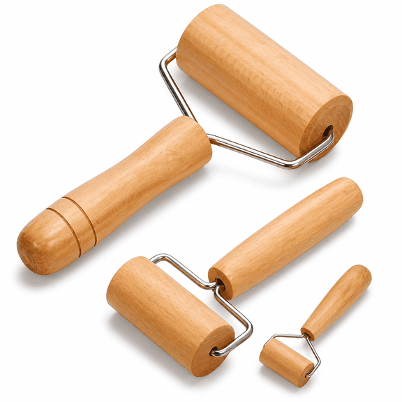 WAGVITA 2 Pack Small Rolling Pin Wooden Dough Roller Pizza French Mini Baking Roller Set for Cooking Pastry Bread Cookie Dumpling Tortilla Christmas DIY Bake Home Kitchen Utensils