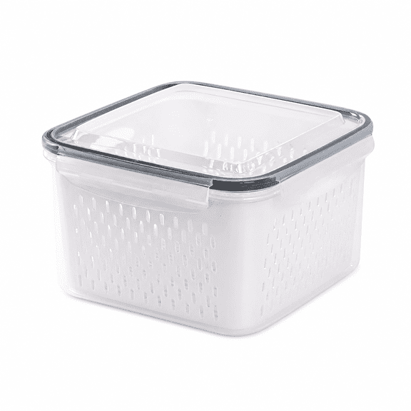 WAGVITA Berry Keeper Box Container Fruit Storage Containers for Fridge,Produce Saver Food Storage Containers with Lid and Removable Drain Basket