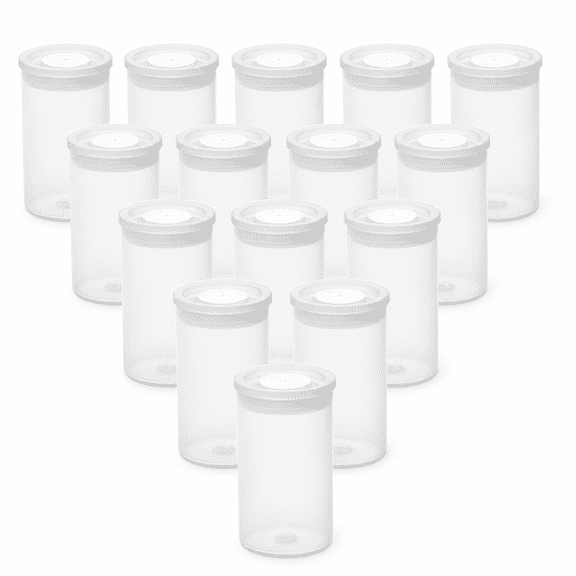 WAGVITA Film Canisters with Caps 35 mm Empty Camera Reel Storage Containers Case Plastic Storage 15 Pack Transparent