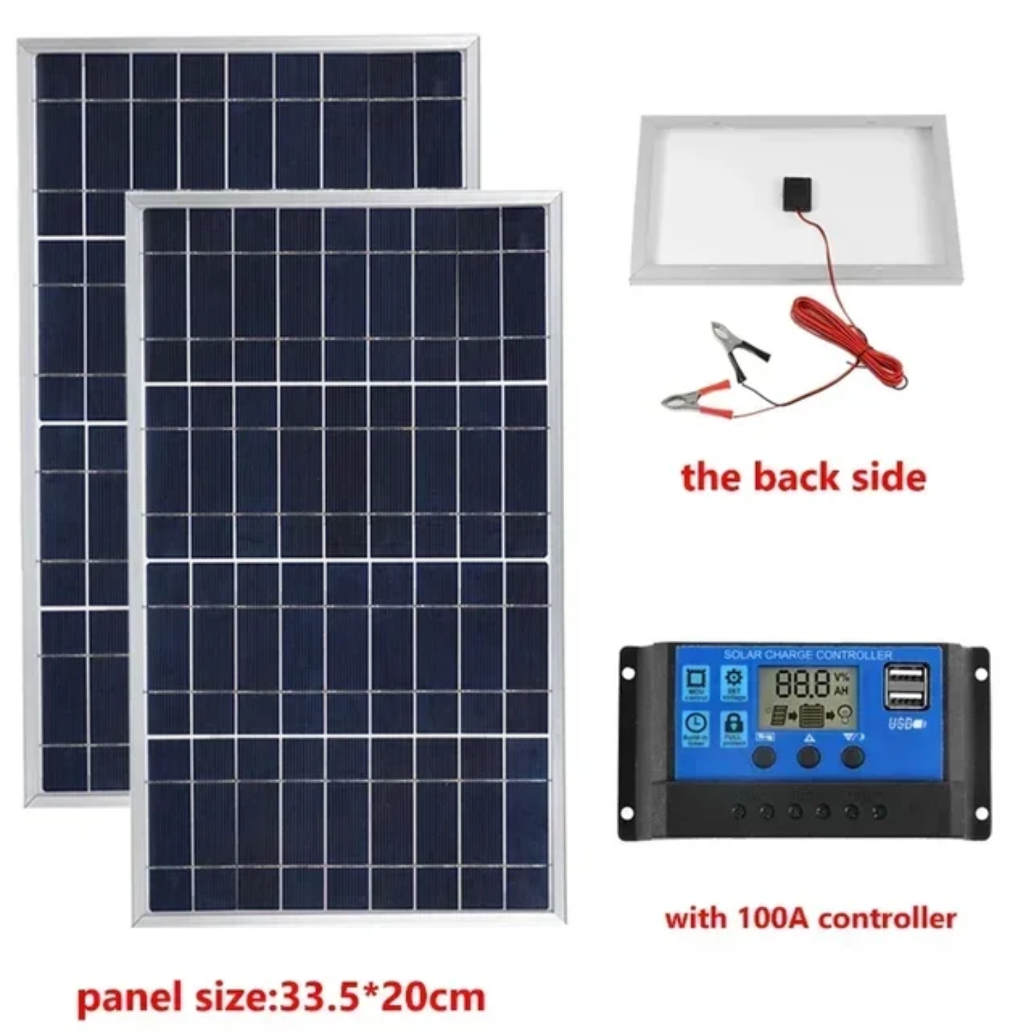 WAGXAA High-efficiency  portable and rechargeable solar generator kit with 600W and 300W polycrystalline solar panels - the ultimate solution for power on-the-go. Ideal for charging phone
