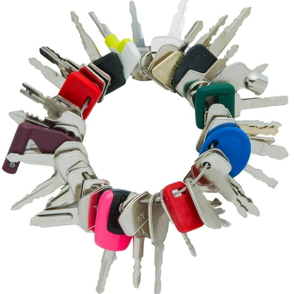 WAH LIN PARTS 45 Premium Heavy Equipment Ignition Keys Set Fits JCB Case Takeuchi Bobcat Doosan JLG Clark Caterpillar MTD John Deere Hitachi Komatsu Club Car,JD and More