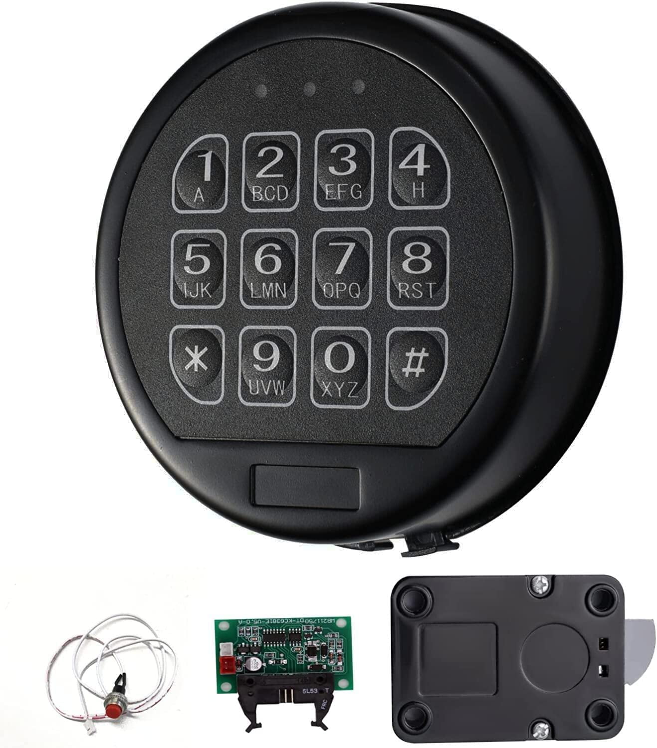 WAH LIN PARTS Gun Safe Lock Replacement with SwingBolt, Black Keypad Electronic Safe Lock for Gun Safe and Strong Vaults Door