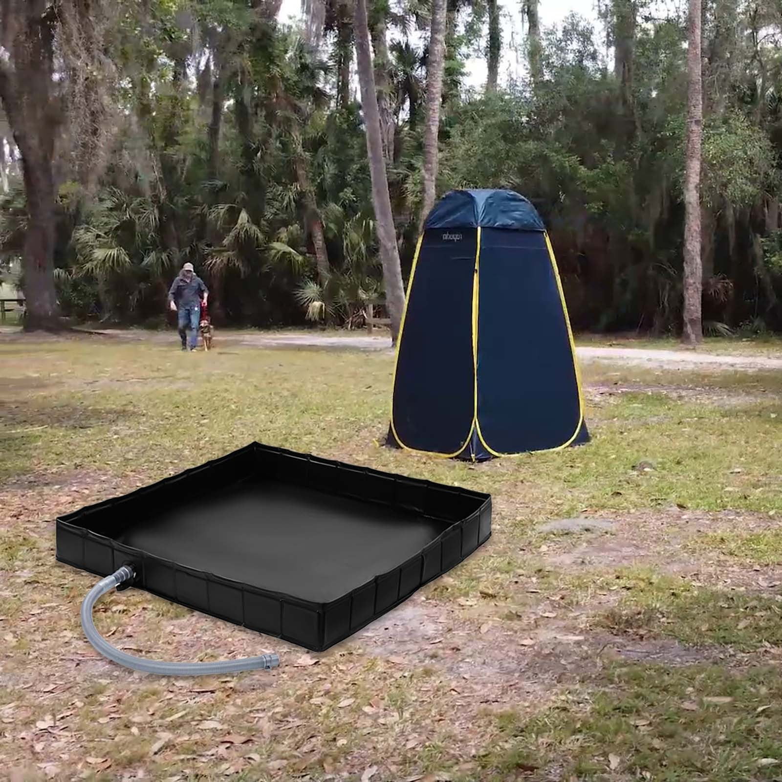 WAHIUHIUA Camping Shower Base Foldable Shower Base Portable Shower Pan ...