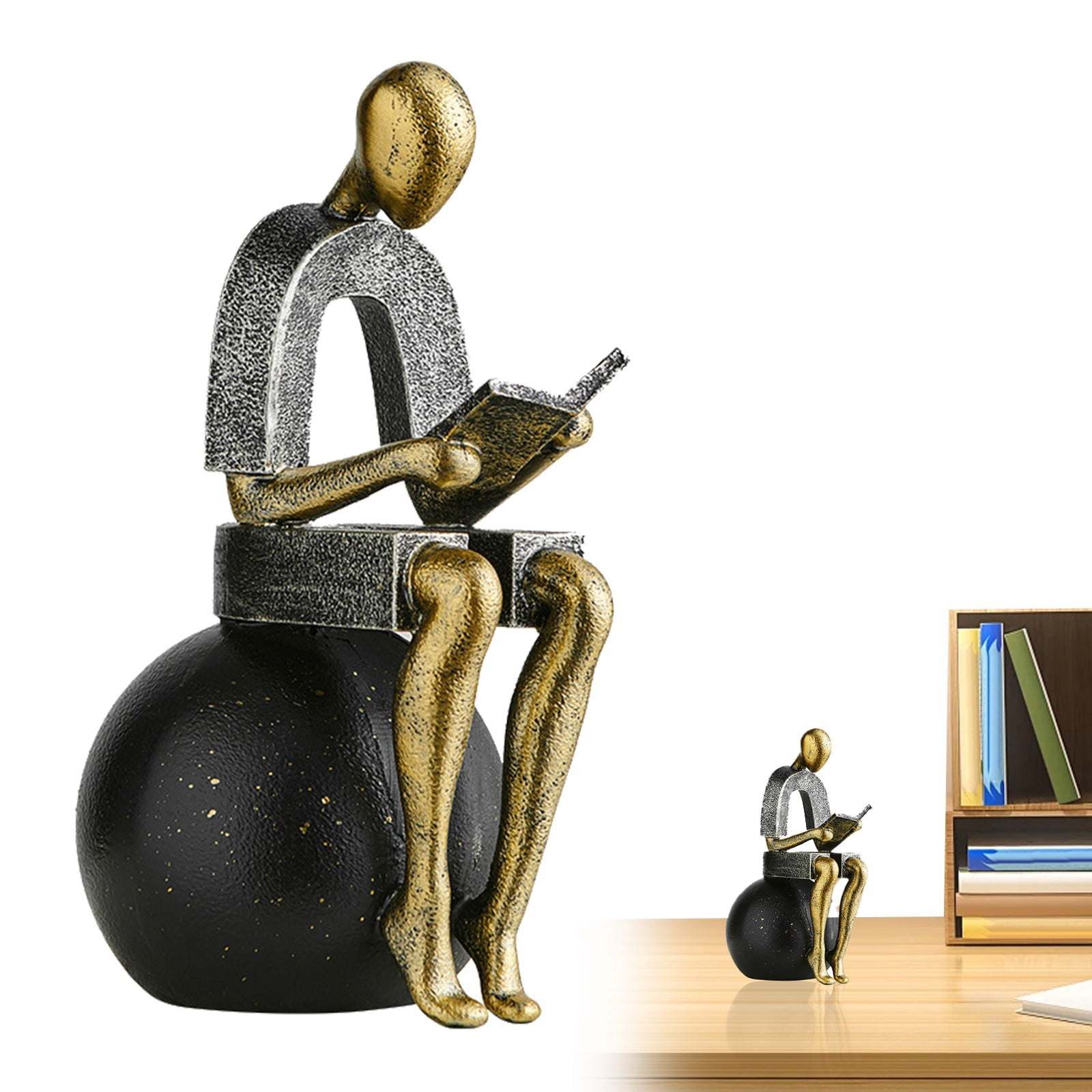 WAHIUHIUA Christmas Decorations On Sale Clearance Modern Abstract Resin Thinker Figurine Stylish Reading Person Sculpture For Living Room Entryway And TV Cabinet Decor