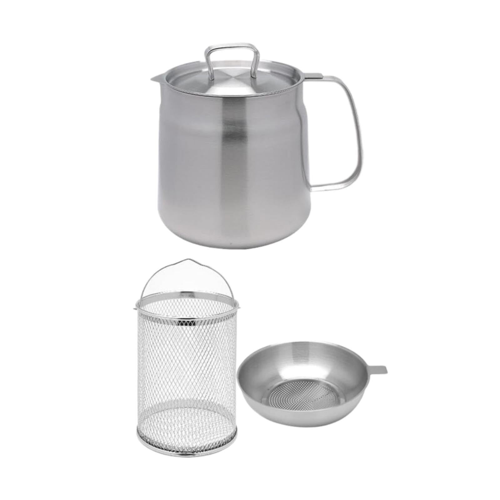 WAHIUHIUA Clearance Stainless Steel Grease Container 304 Stainless