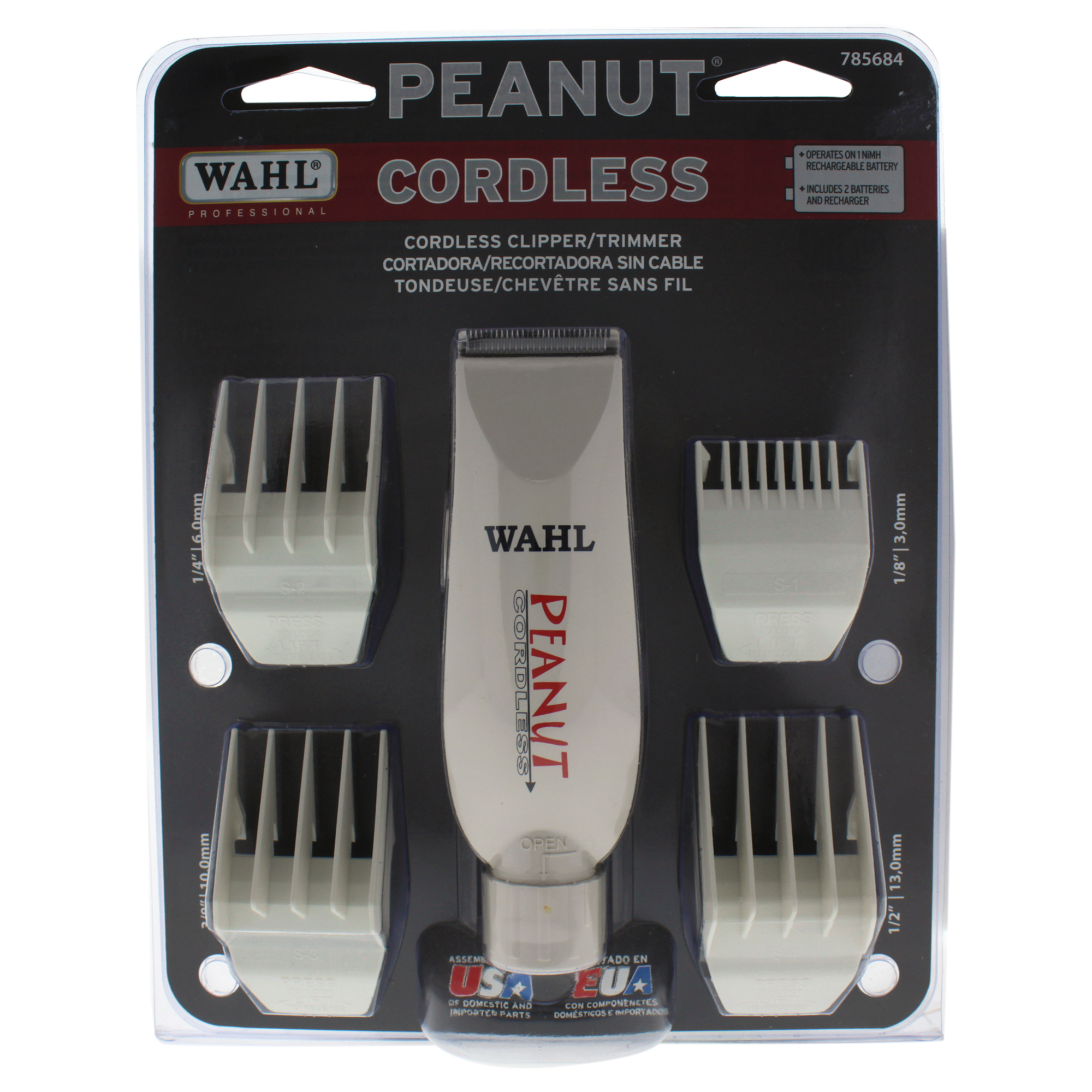 WAHL Professional Cordless Peanut Trimmer Model 8663 White Pc Kit  Trimmer
