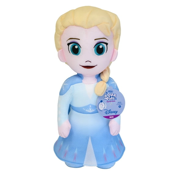 WAHU Aqua Pals Disney Classic Elsa Plush Water Toy for Kids Ages 2+, Fast-Drying Waterproof Plush Doll Toy for Pool and Bathtub, Large, Blue/White, 26"