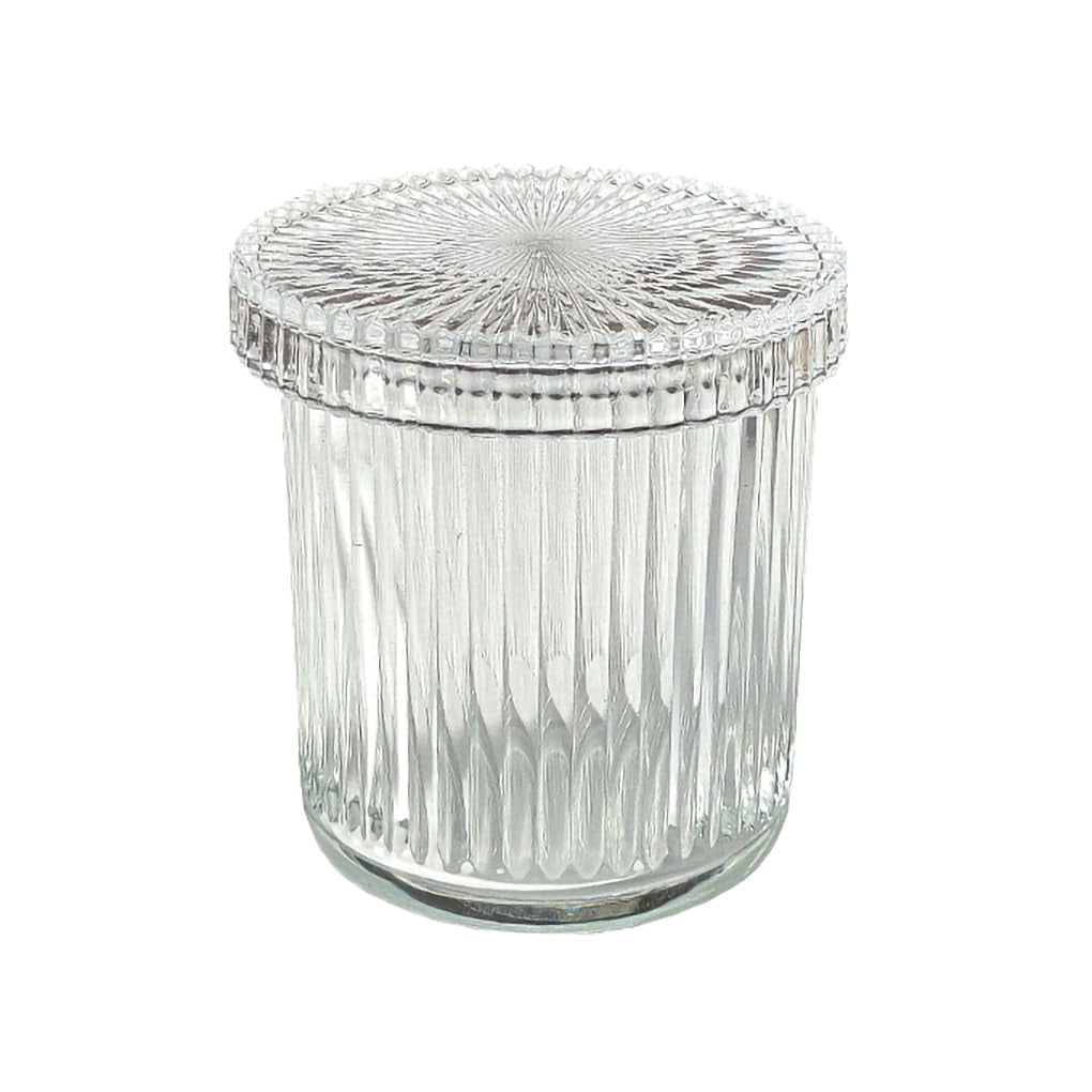 WAIT FLY Glass Cotton Swabs Dispenser with Lid Q-Tips Holder Bathroom Cup Bathroom Vanity ...