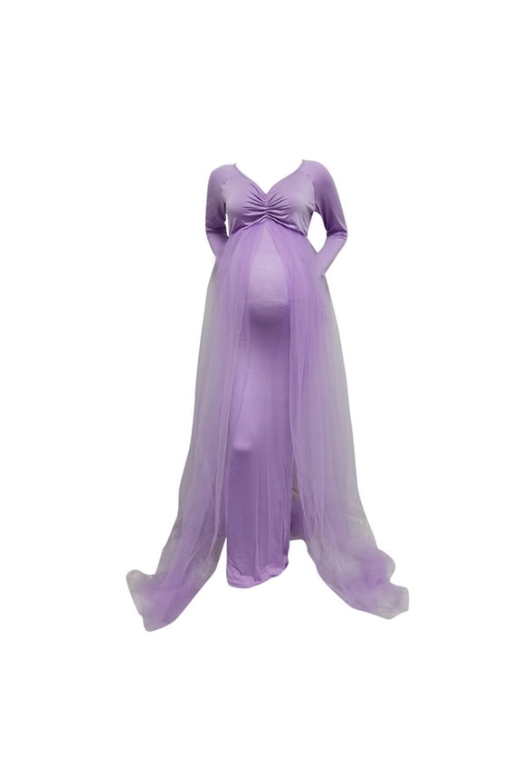 Maternity Dresses For Women Women's Side Bow Tie Pattern Cap Sleeve Maternity Dress (Clear,XXL)