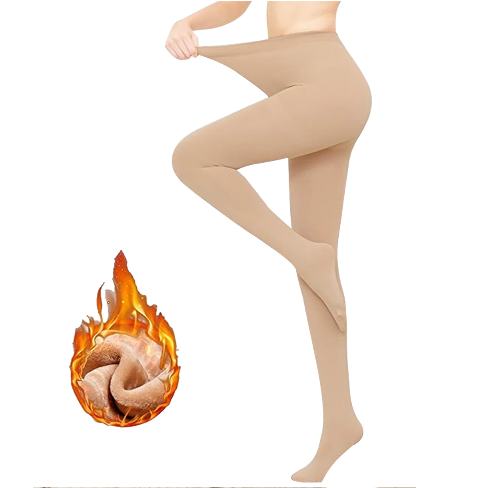 WAJIAFAR 200D Winter Warm Solid Pantyhose Woman High Waist Fleece Leggings Stockings