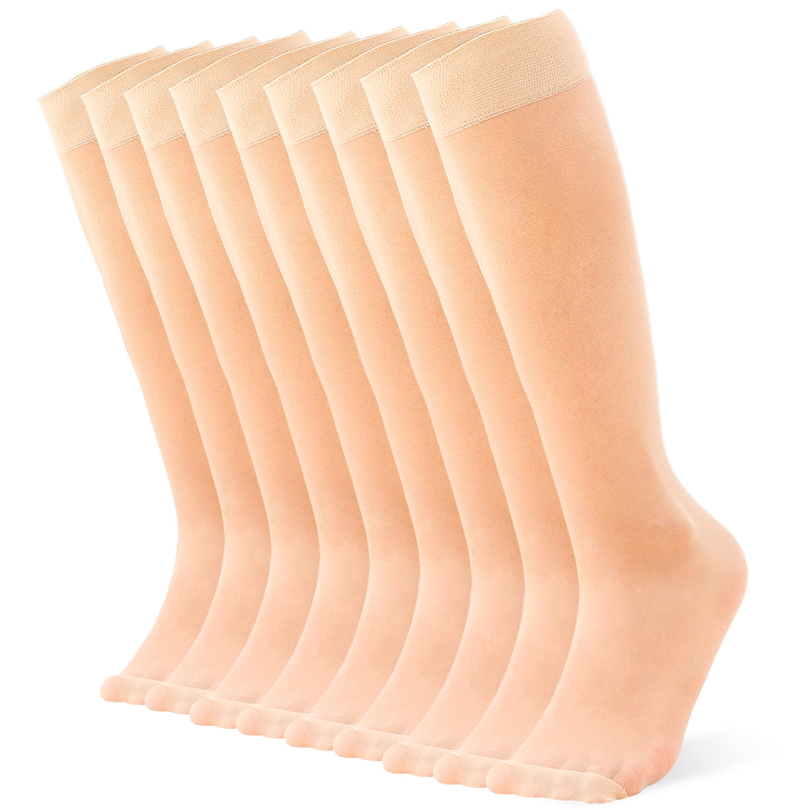 9 Pack Women's Knee High Stocking Nylon Pantyhose Socks