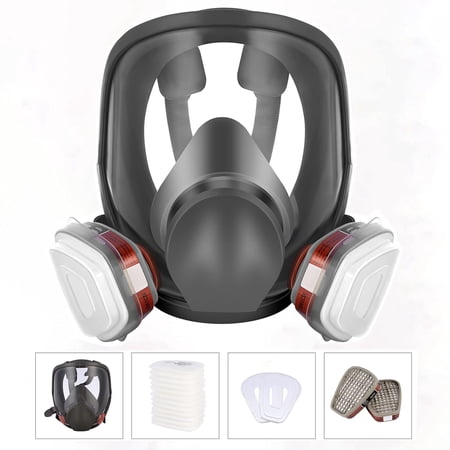 WAKYFLX Full Face Respirator Mask - 6800 Respir?tor Mask with 6001 Filters for Paint, Against Dust, Chemicals, Formaldehyde, Polishing, Staining, Car Spraying, Sanding, Cutting