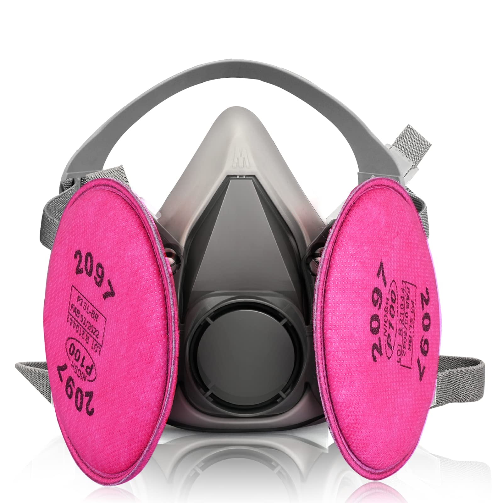 WAKYFLX Respirator Mask with 2097 Filters, 6200 Half Face Respirator Reusable Gas Mask for Spray Paint Chemical Epoxy Resin Woodworking Sanding Welding